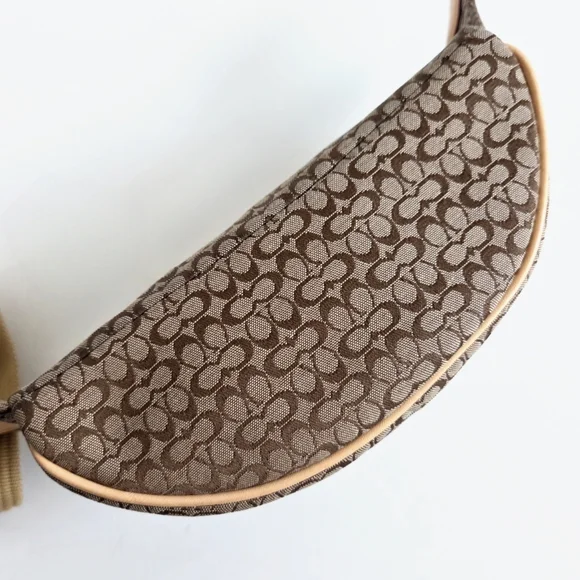 Coach Y2K Logo Fanny Pack Belt Bag, Neutral Tan Canvas & Leather Babe Vibes - Picture 6 of 16